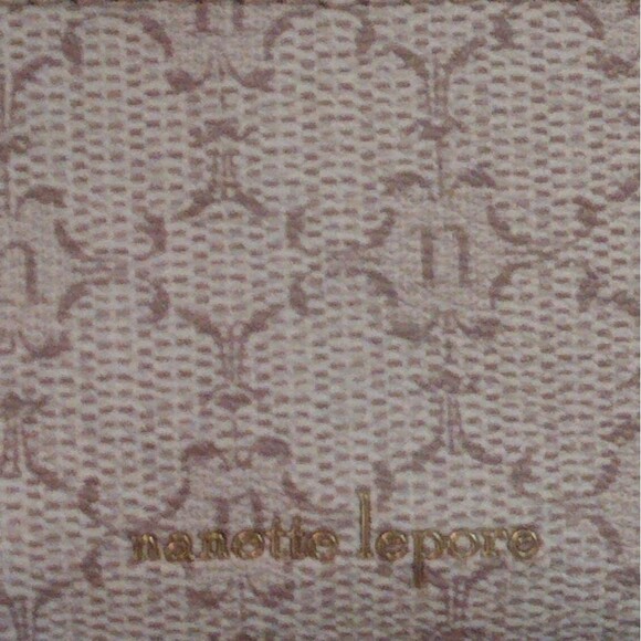 NWT Nanette Lepore Neutral Monogram Double Zip Pouch Wallet - Picture 4 of 5